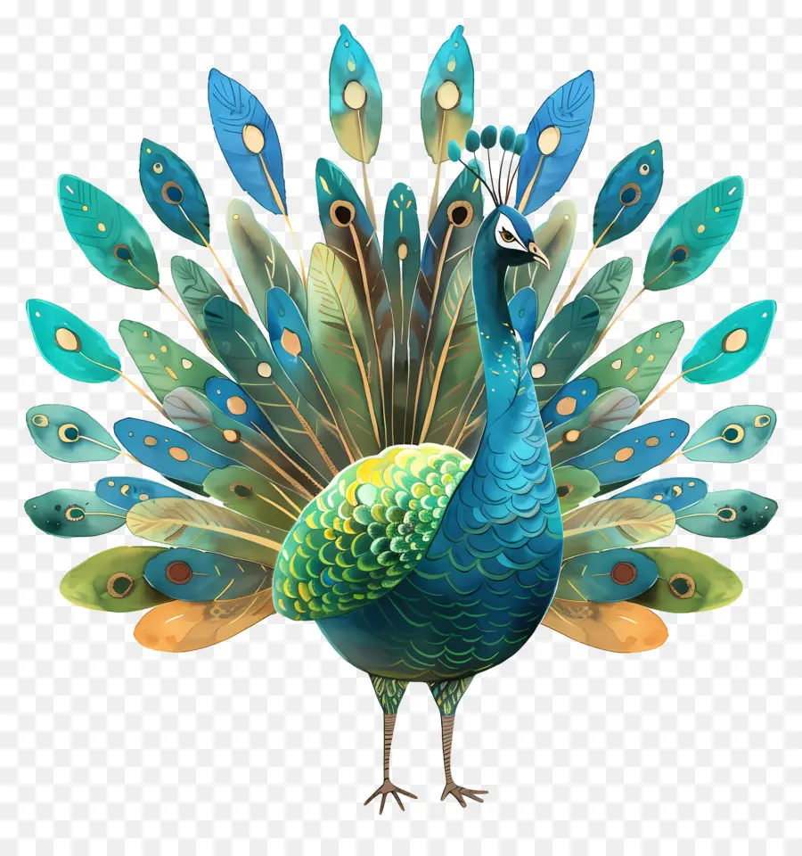 Karikatür Peacock，Tavuskuşu PNG