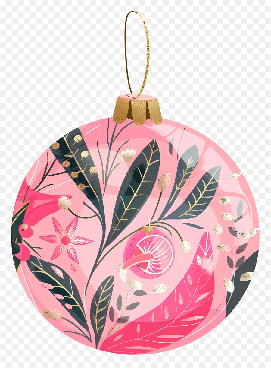 Pembe Yılbaşı Süsü，Noel Süsü PNG