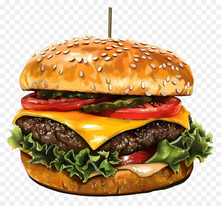 Cheeseburger，Hamburger PNG