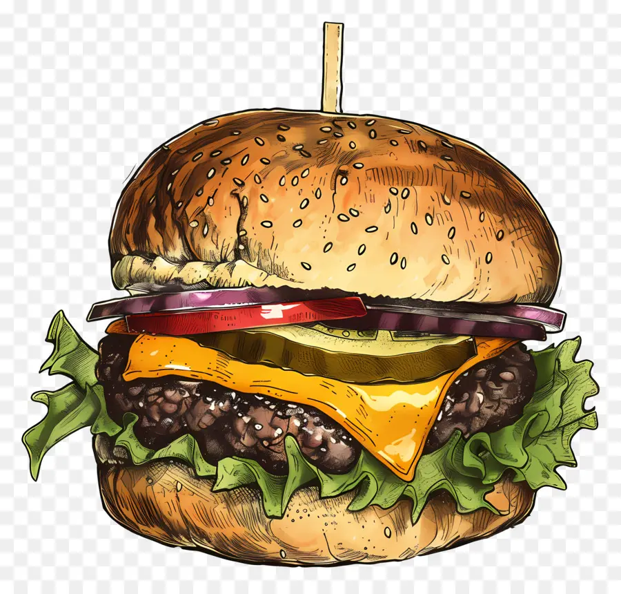 Cheeseburger，Hamburger PNG