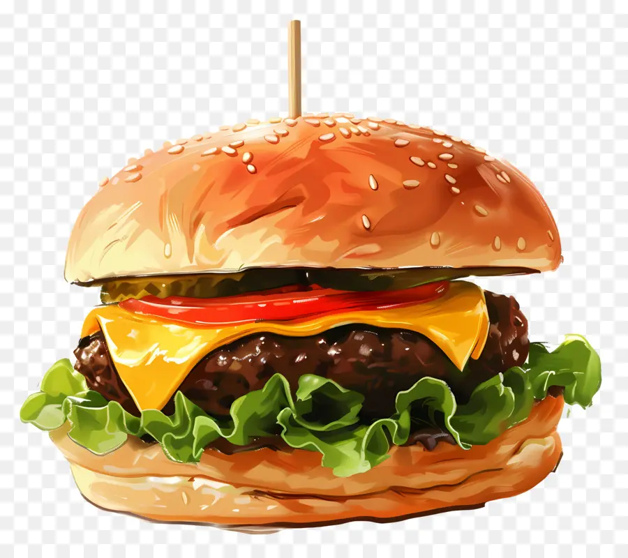 Cheeseburger，Hamburger PNG