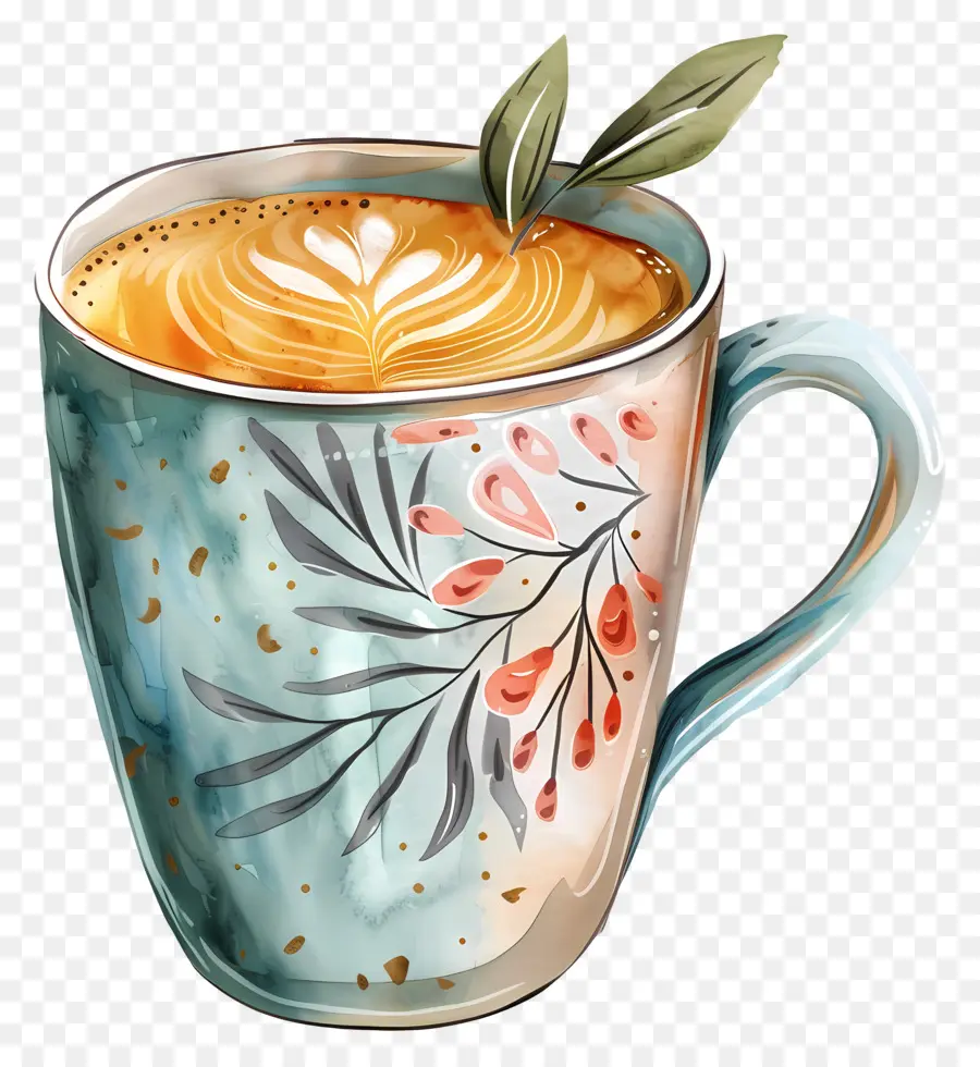 Cappuccino，Dekoratif Bardak PNG