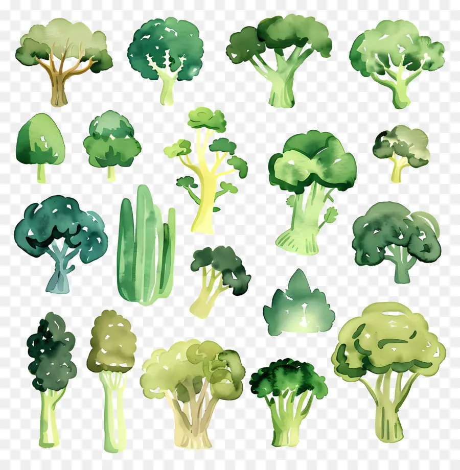 Brokoli，Yeşil Ağaçlar PNG
