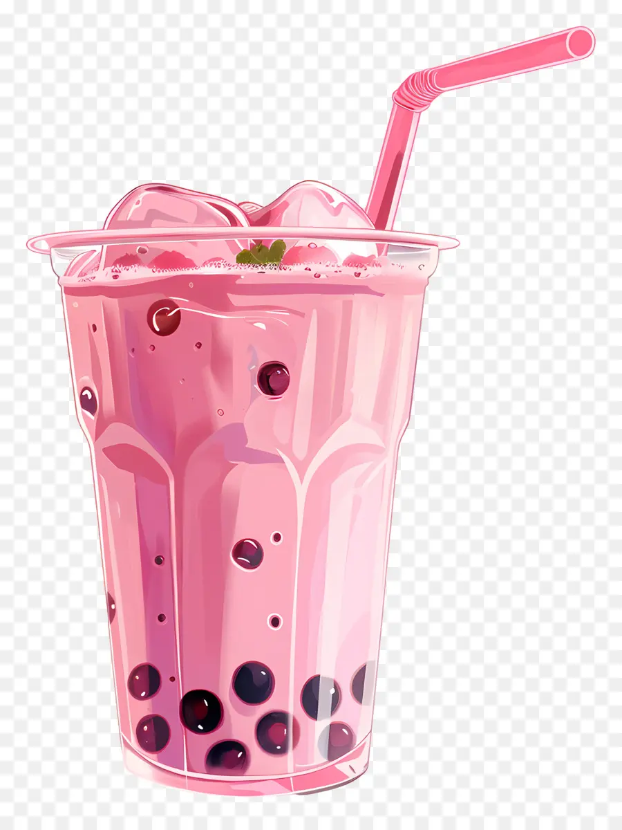 Pembe Boba Çayı，Kabarcık çay PNG