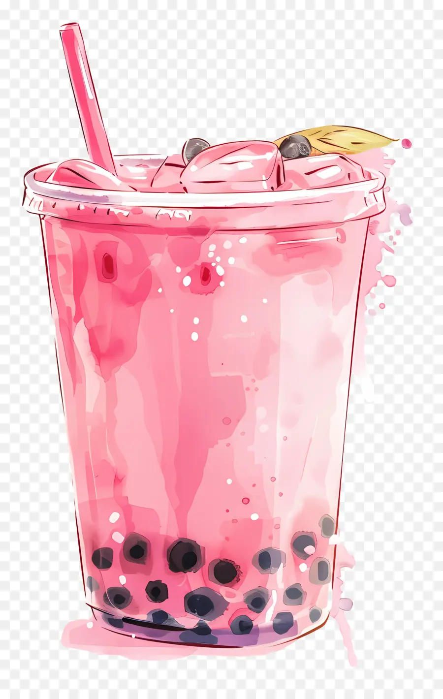 Pembe Boba Çayı，Pembe Içecek PNG