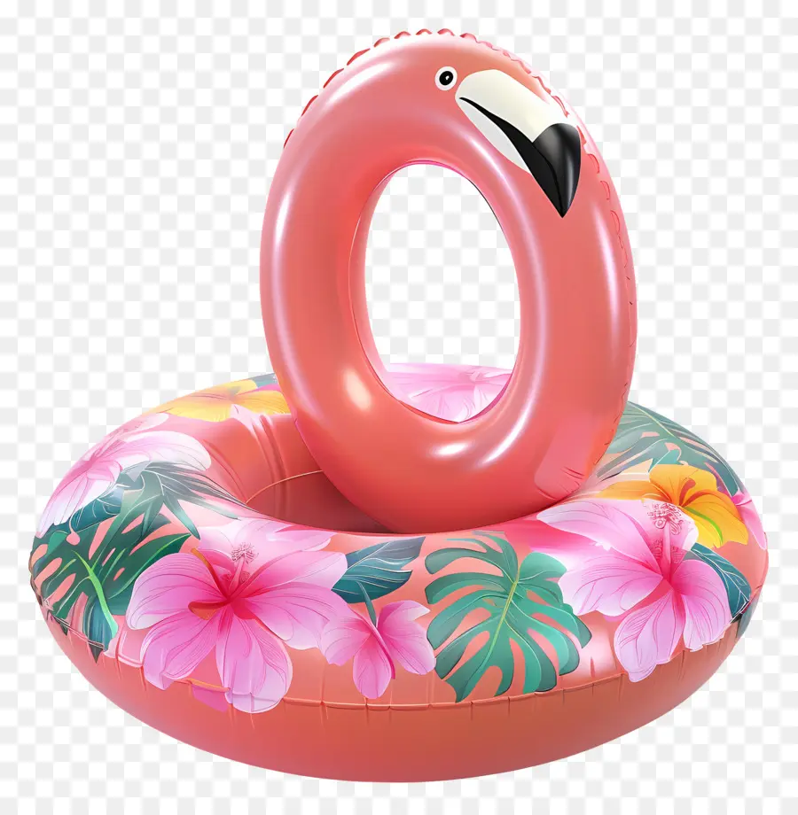 Havuz şamandıra，şişme Flamingo Halkası PNG