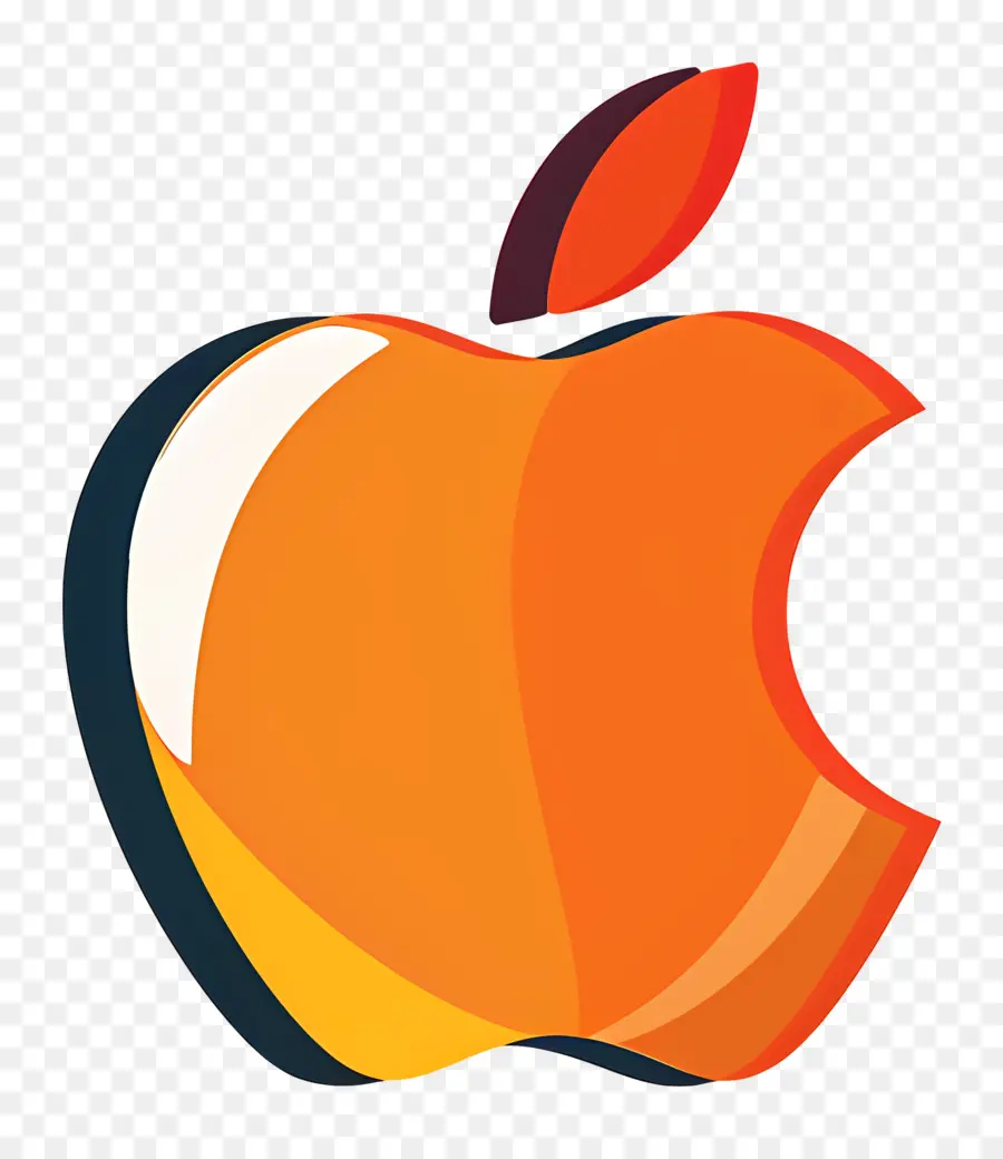 Apple Logosu，Turuncu Elma PNG