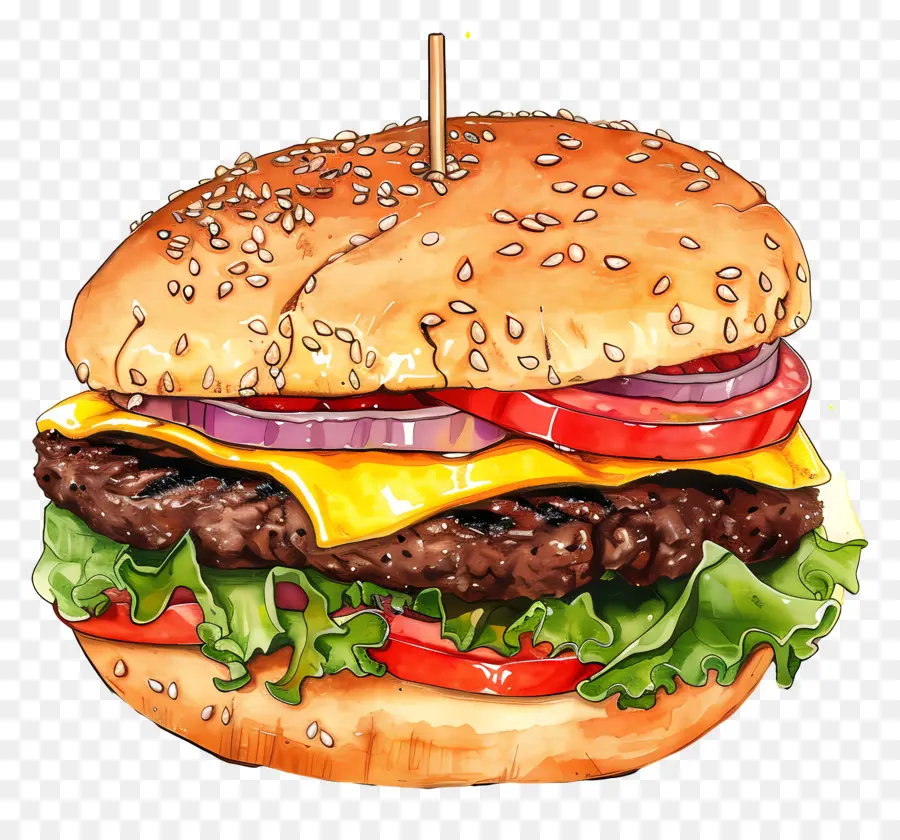 çizburger，Hamburger PNG