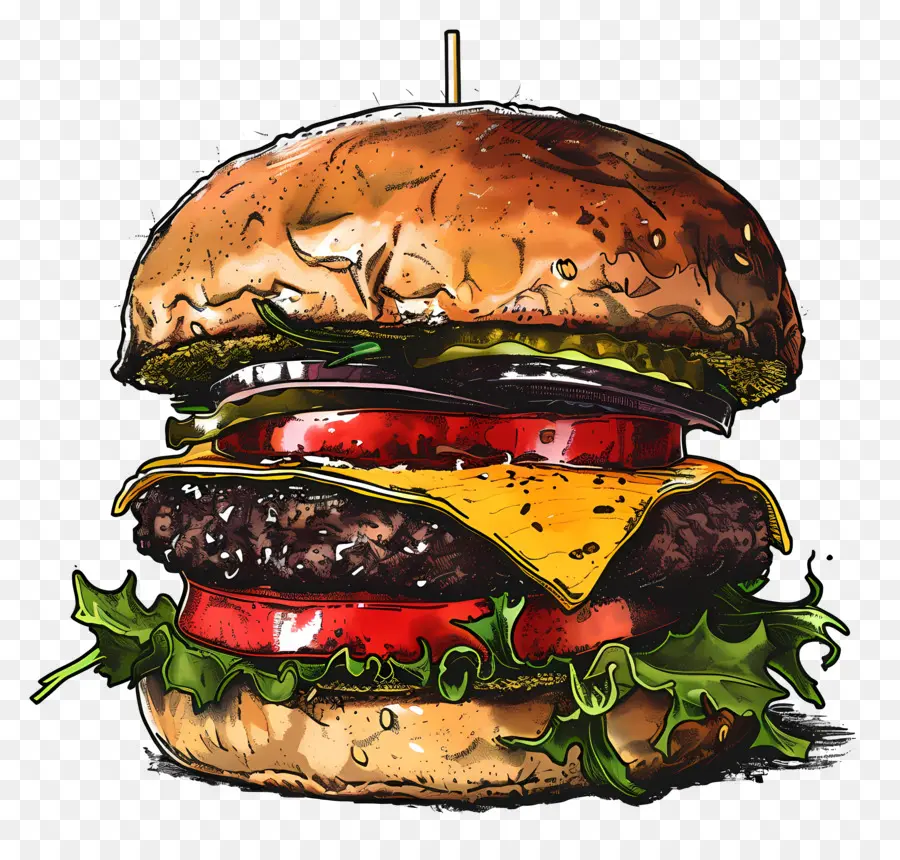 Cheeseburger，Hamburger PNG