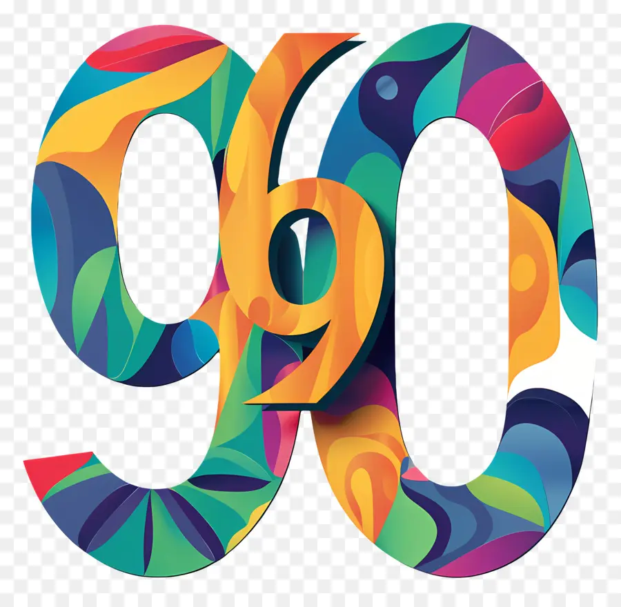 Sayı 90，Soyut Tasarım PNG
