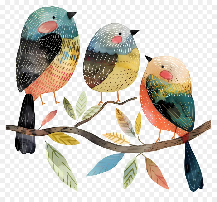 Kuşlar，Ağaç Dalı PNG