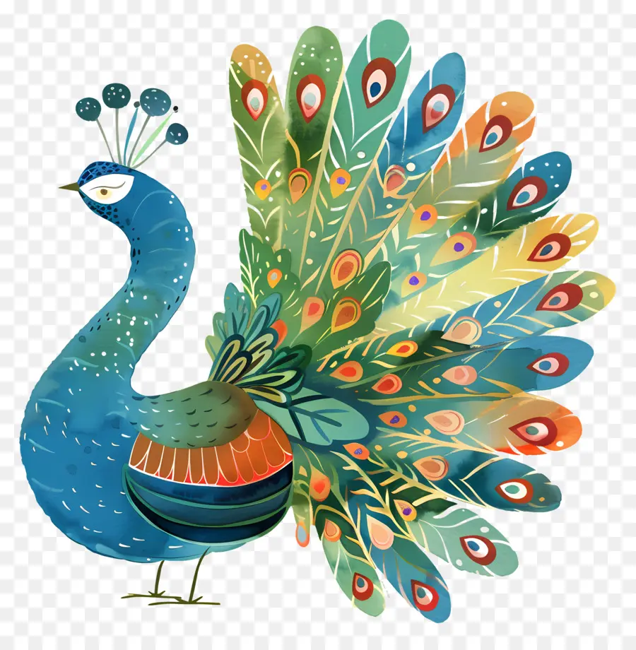 Karikatür Peacock，Tavuskuşu PNG