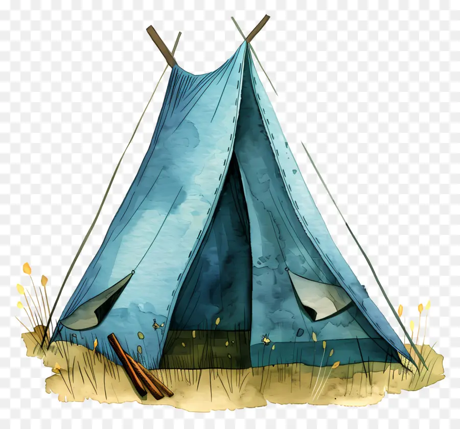 Çadır，Mavi Muşamba çadırı PNG