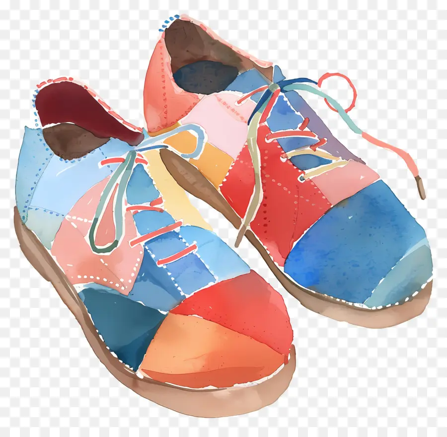 Ayakkabı，Renkli Deri Ayakkabılar PNG