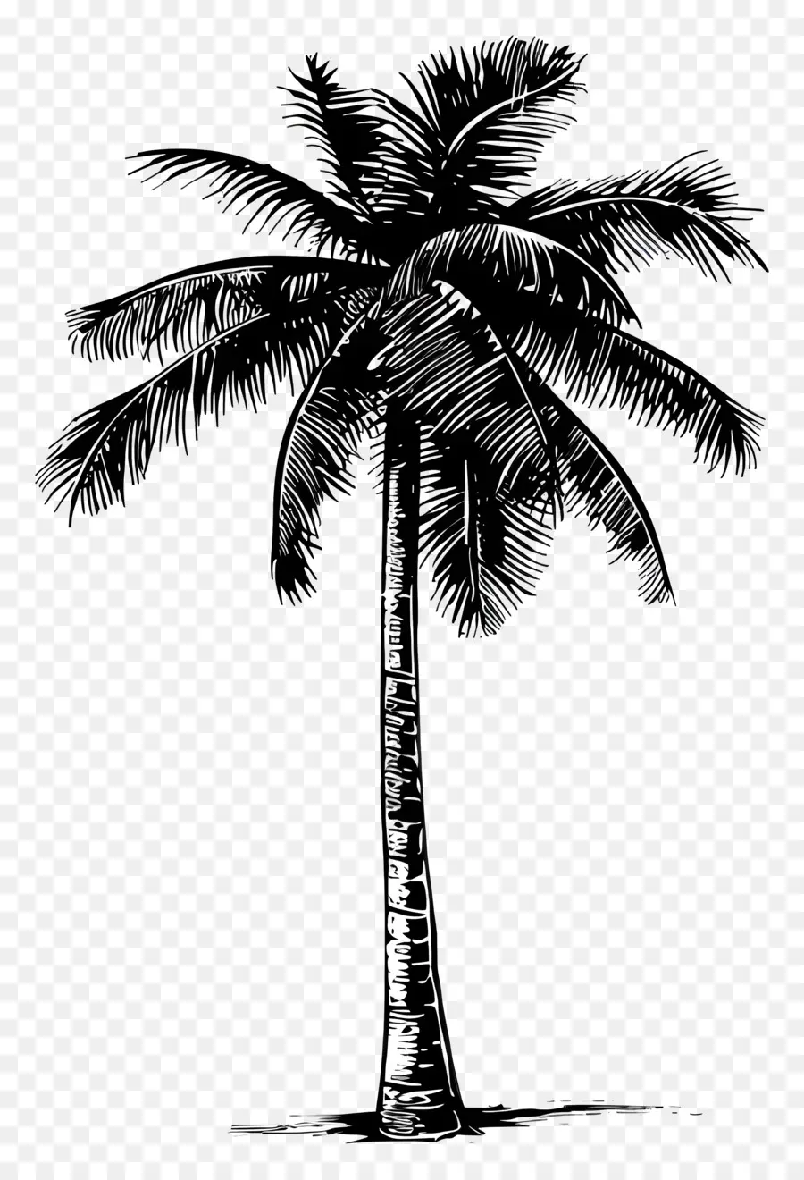 Palmiye Ağacı Siluet，Siyah Ve Beyaz Fotoğraf PNG