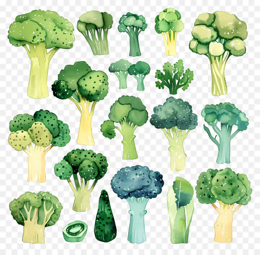 Brokoli，Suluboya çizimler PNG