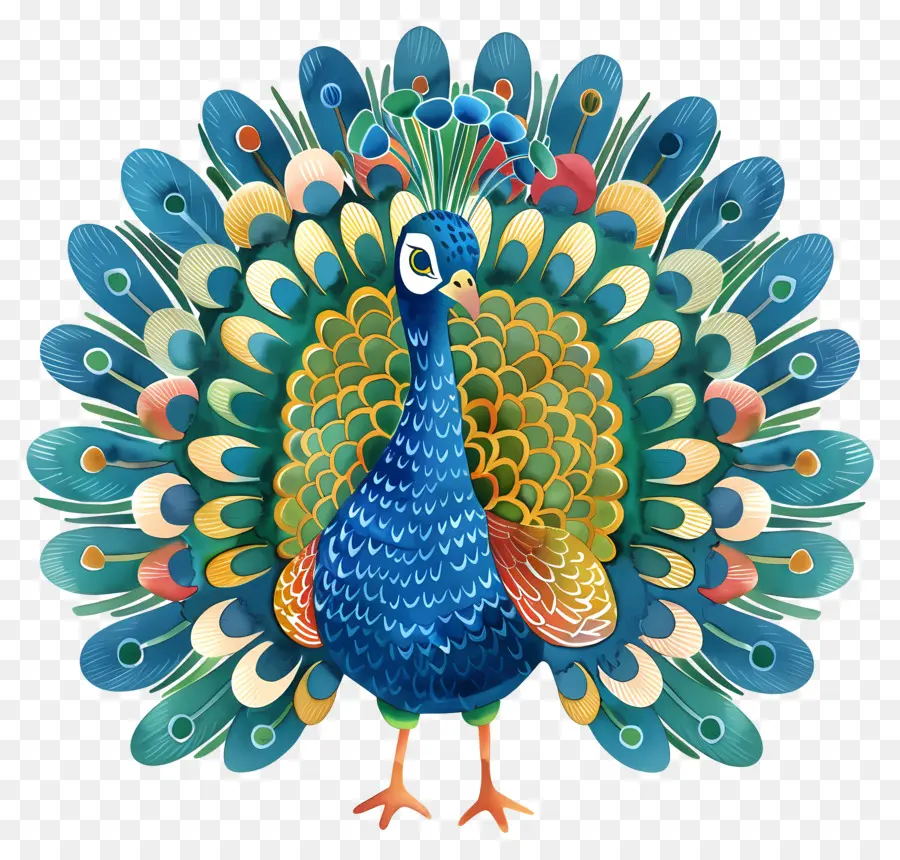 Karikatür Peacock，Tavuskuşu PNG