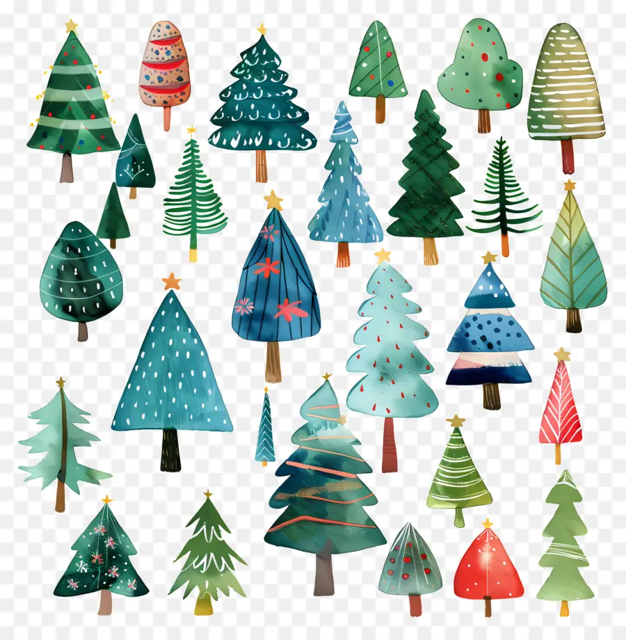 Noel Ağacı，Suluboya Noel Ağaçları PNG