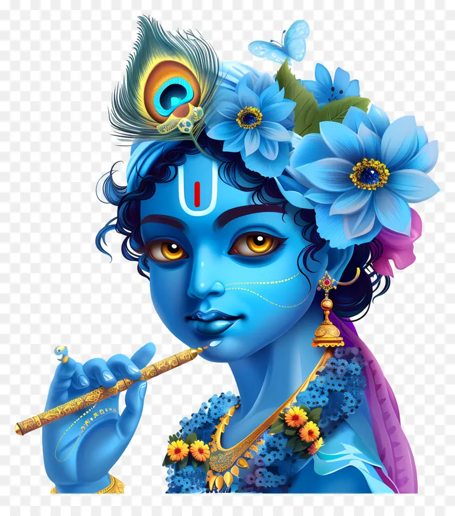 Krishna Janmashtami，Mavi Karakter PNG