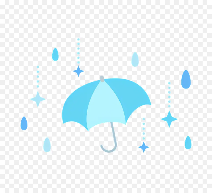 Yağmurlu Gün，Mavi şemsiye PNG