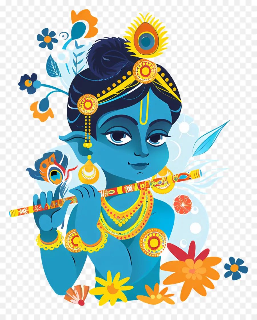 Krishna Janmashtami，Mavi Tanrı Çocuk PNG