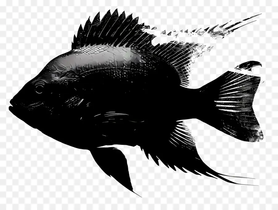 Balık Siluet，Siyah Balık PNG