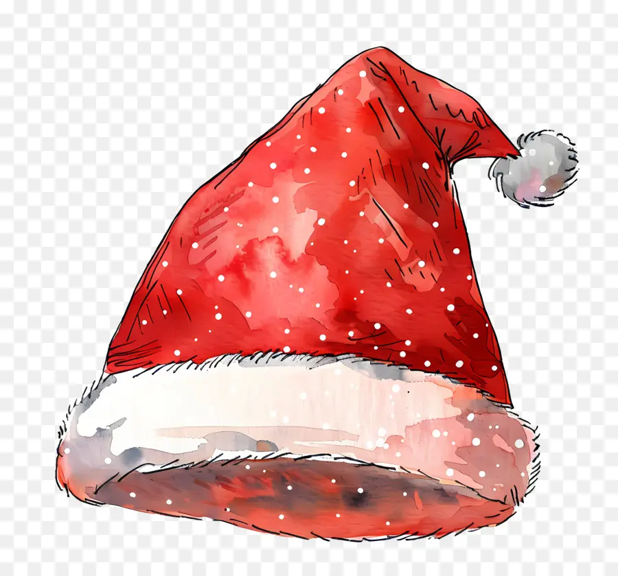 Santa şapka，Suluboya Resim PNG