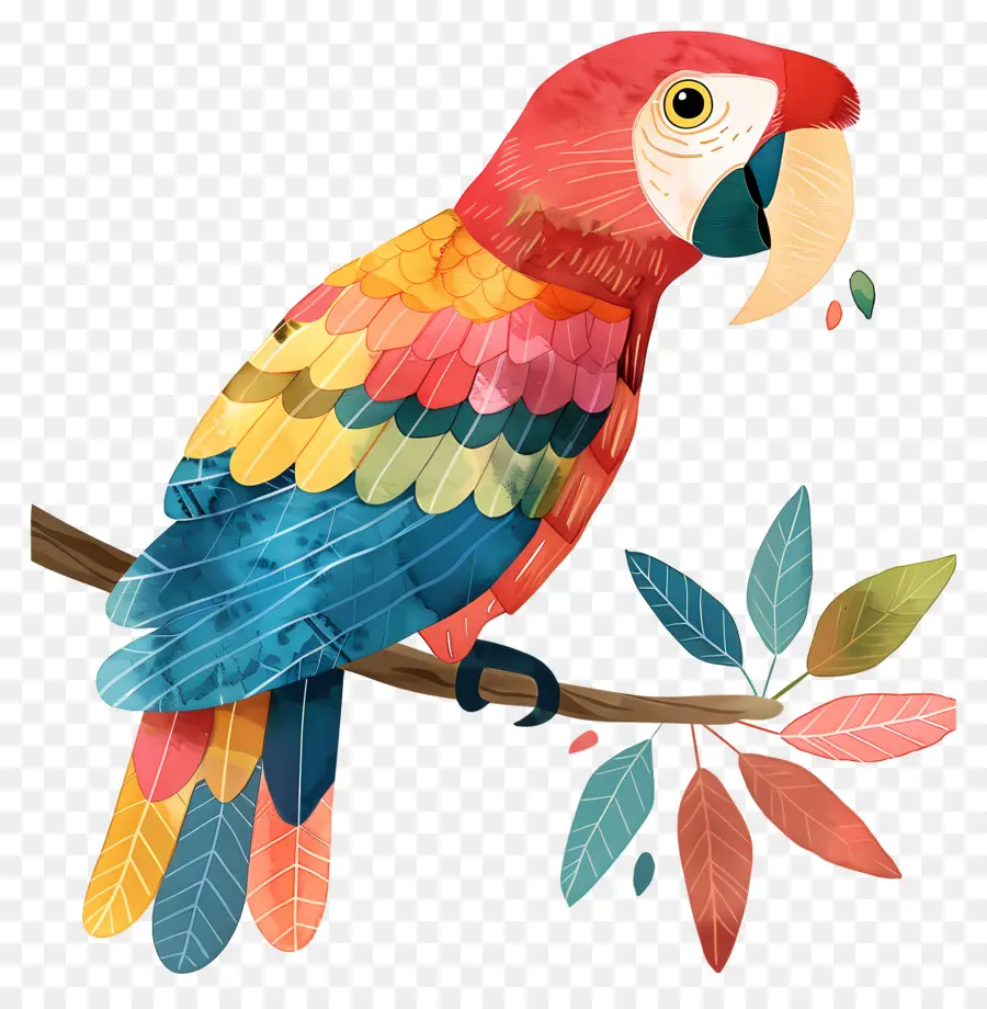 Papağan，Renkli Tüyler PNG