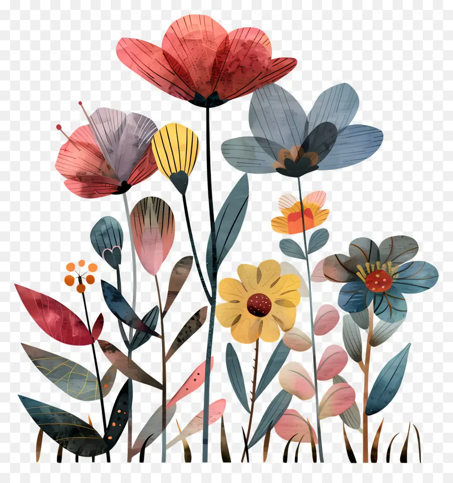 çiçek，Renkli çiçek Buketi PNG