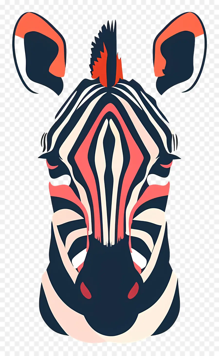 Zebra Kafası，Zebra Illüstrasyonu PNG