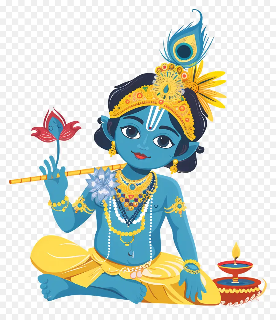 Krishna Janmashtami，Mavi Tenli Tanrı PNG