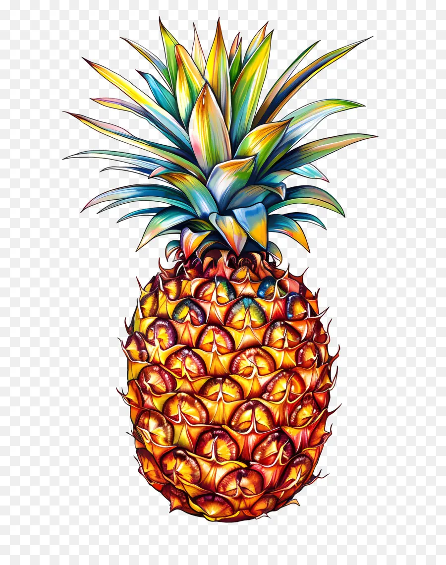 Ananas，Renkli Ananas PNG