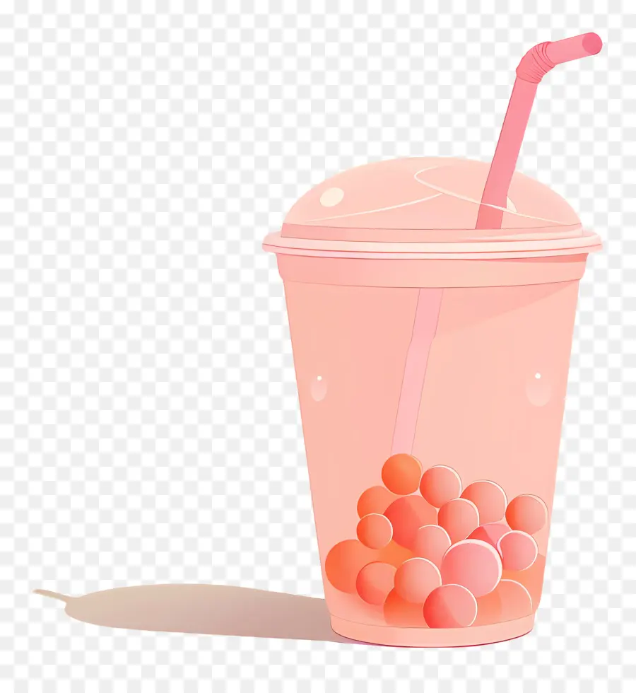 Kabarcık çay，Pembe Plastik Fincan PNG