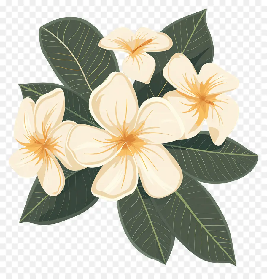 Plumeria，Beyaz Çiçekler PNG