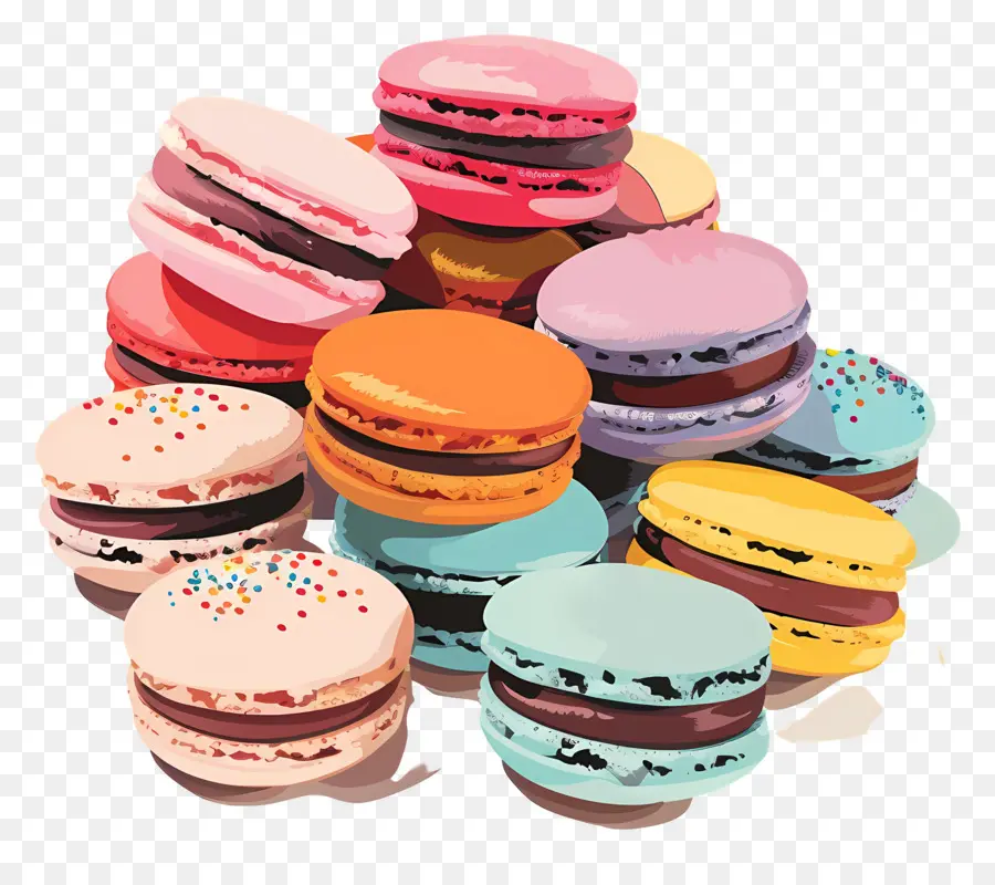 Macarons，Renkli PNG