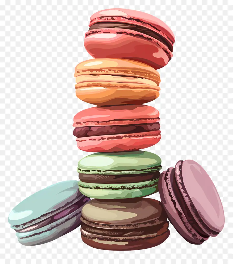 Macarons，Renkli PNG