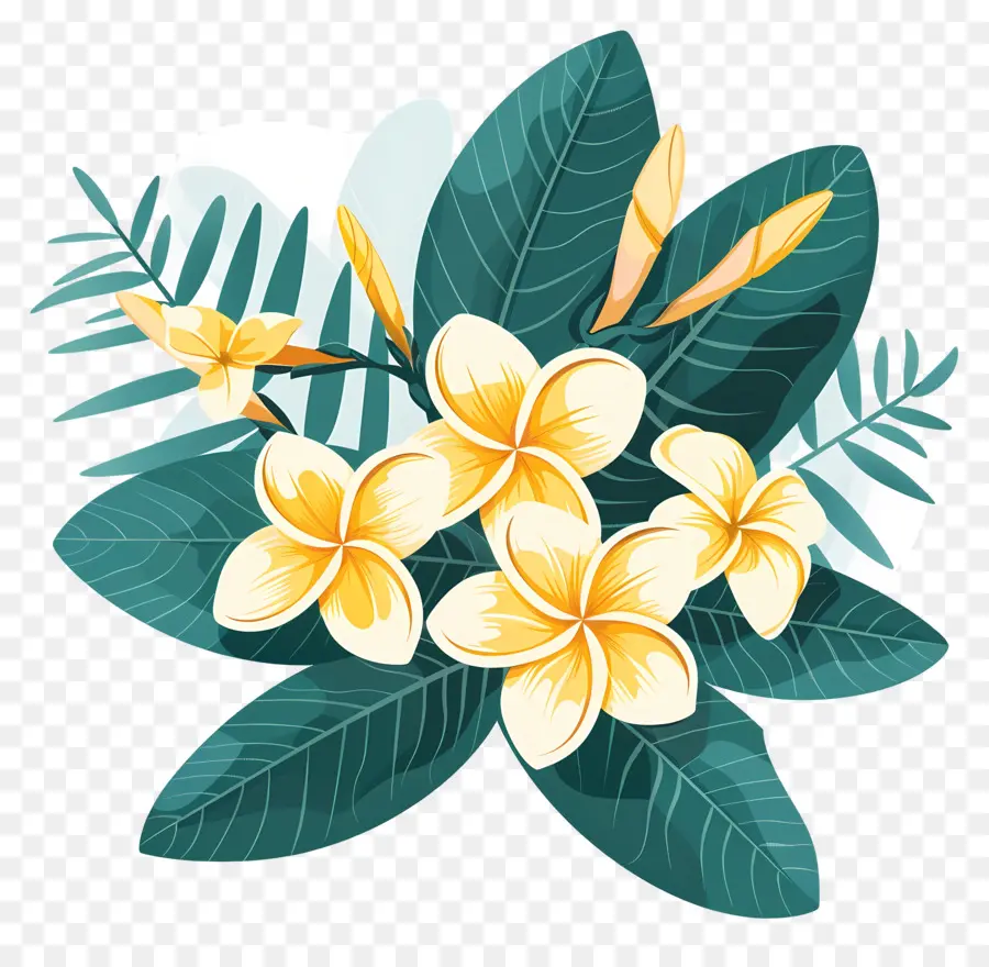 Plumeria，Sarı Çiçekler PNG