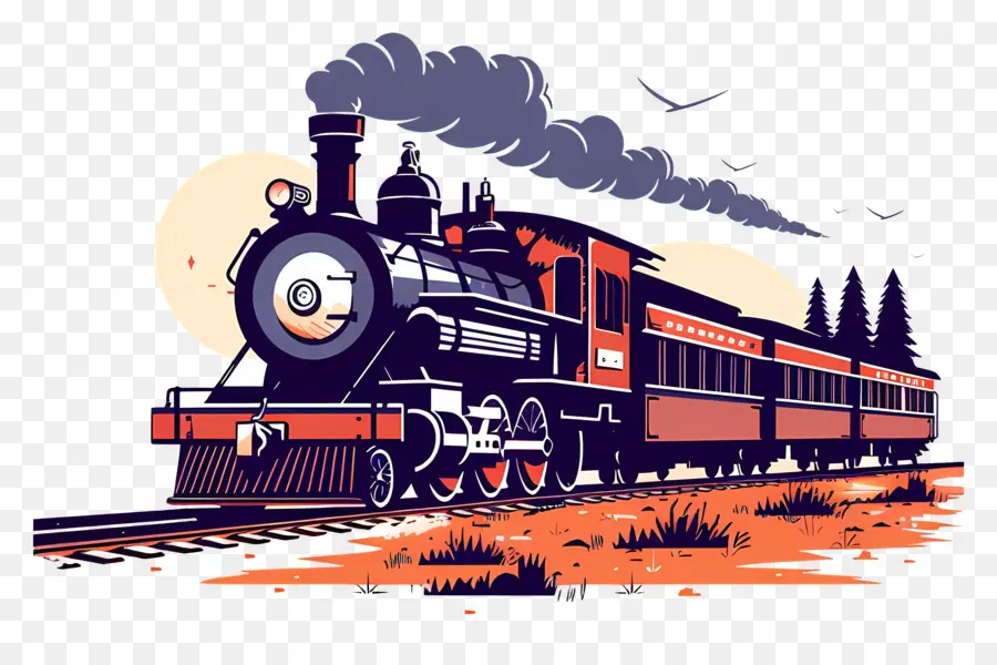 Tren，Buharlı Tren PNG