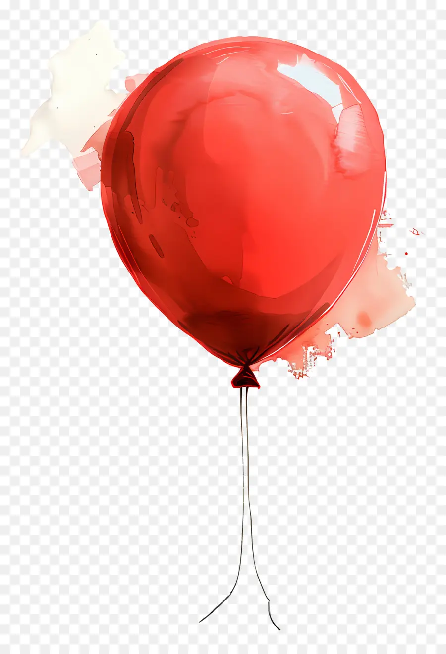 Kırmızı Balon，Suluboya Resim PNG