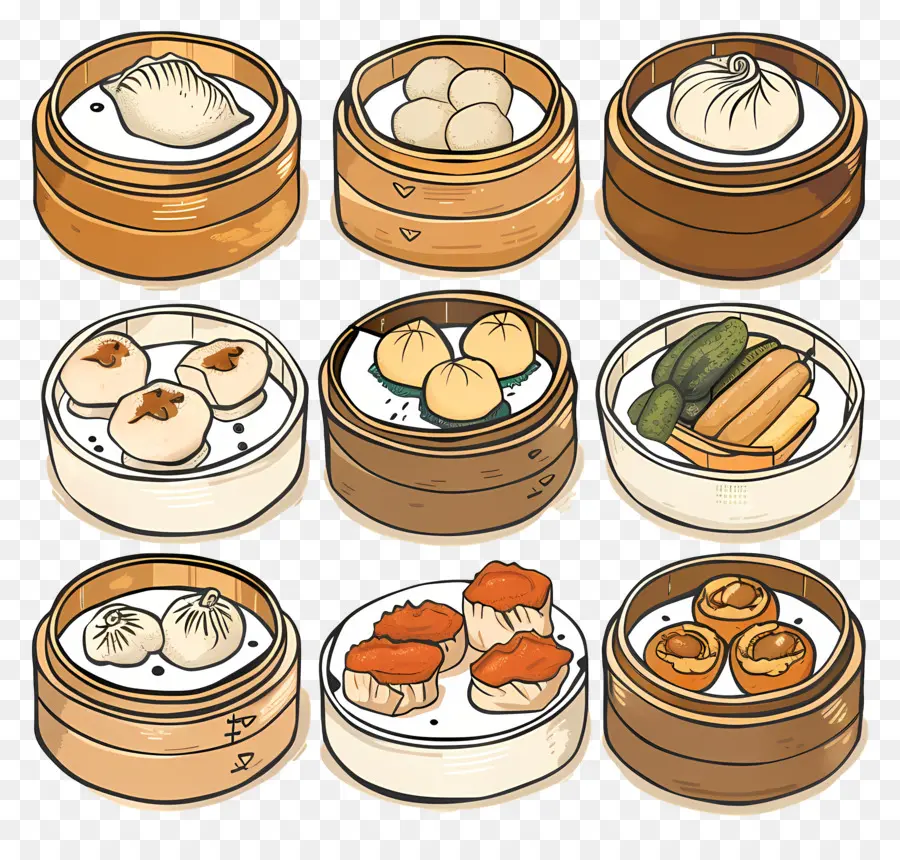 Dim Sum，Çince Buğulanmış çörekler PNG