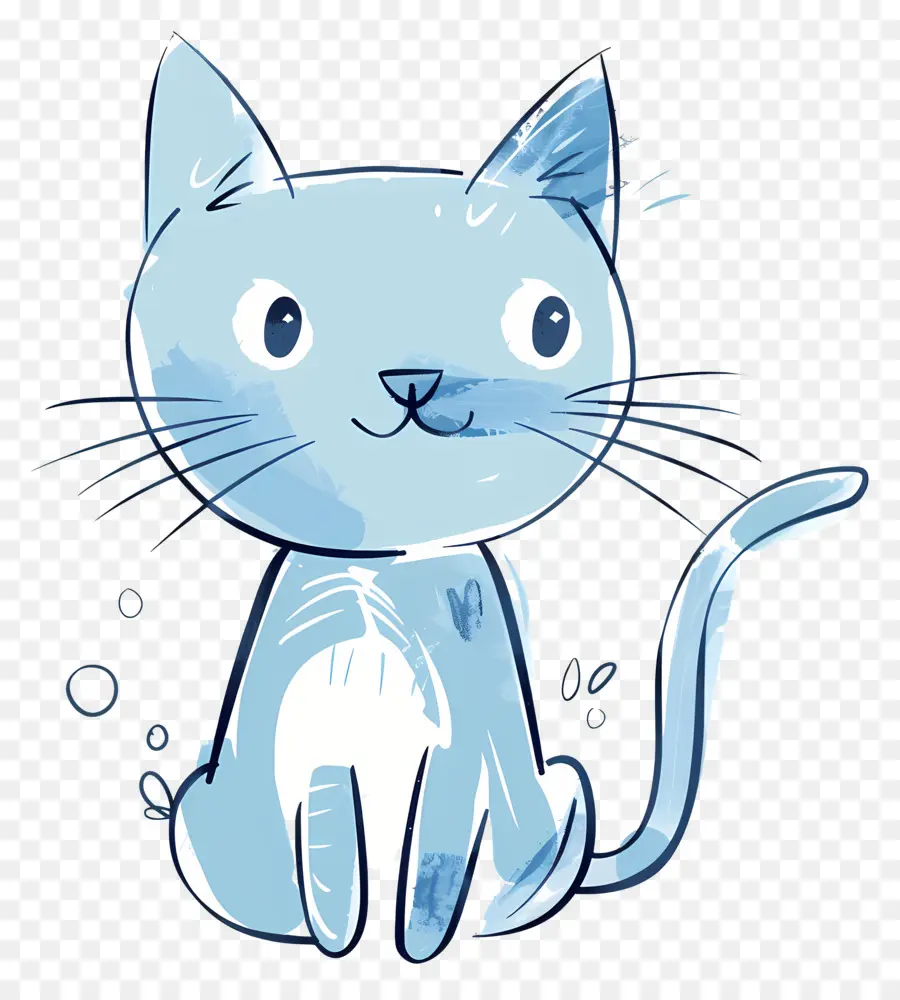 Doodle Kedi，Mavi Kedi PNG