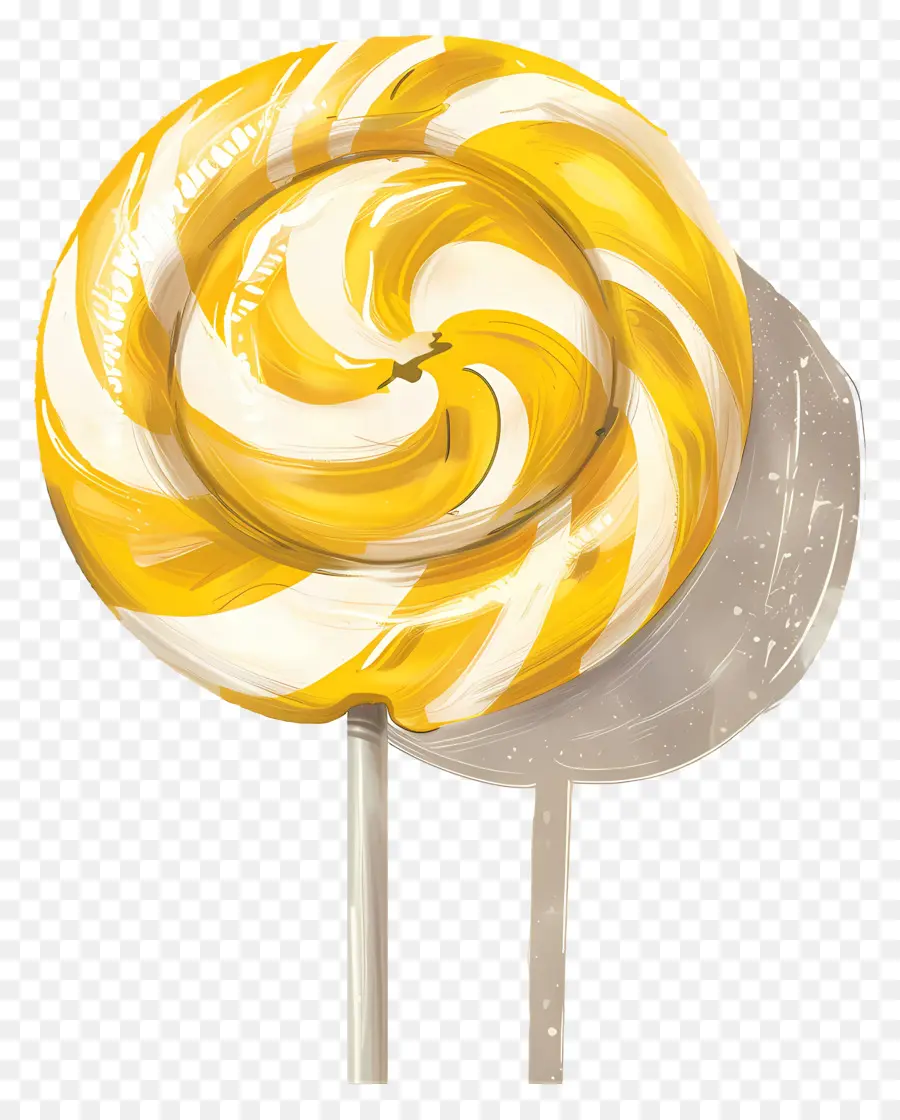 Lolipop，Sarı Ve Beyaz Lolipop PNG