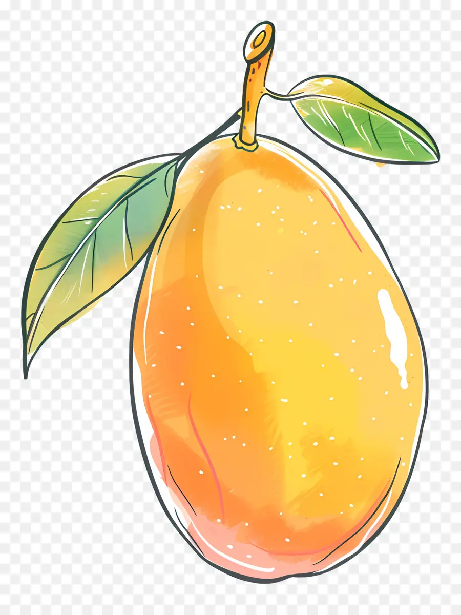 Doodle Mango，Suluboya Resim PNG