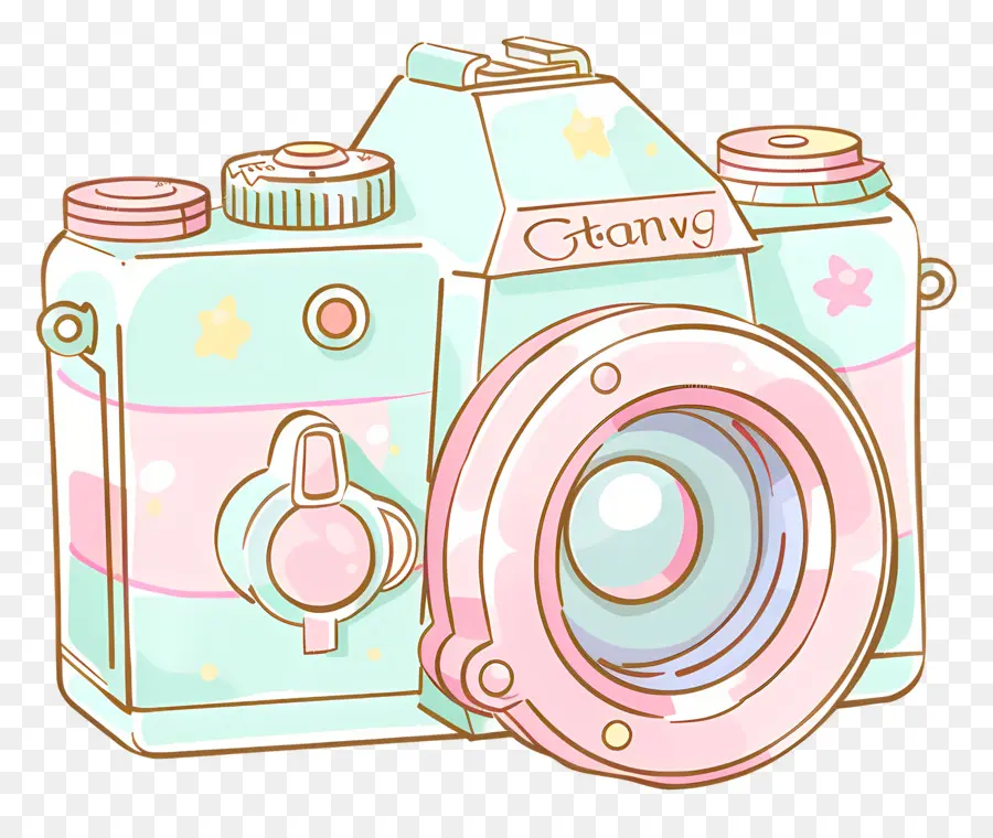 Doodle Kamera，Vintage Fotoğraf Makinesi PNG