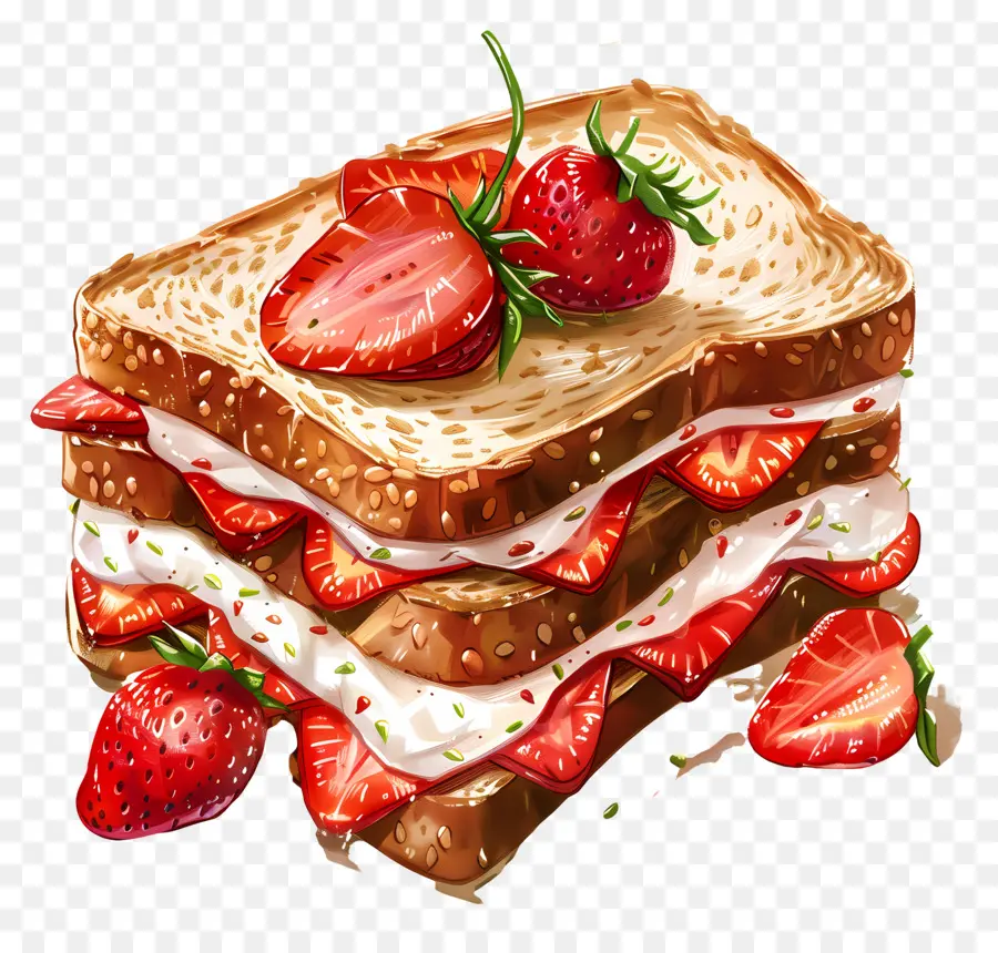 çilekli Sandviç，Tost PNG