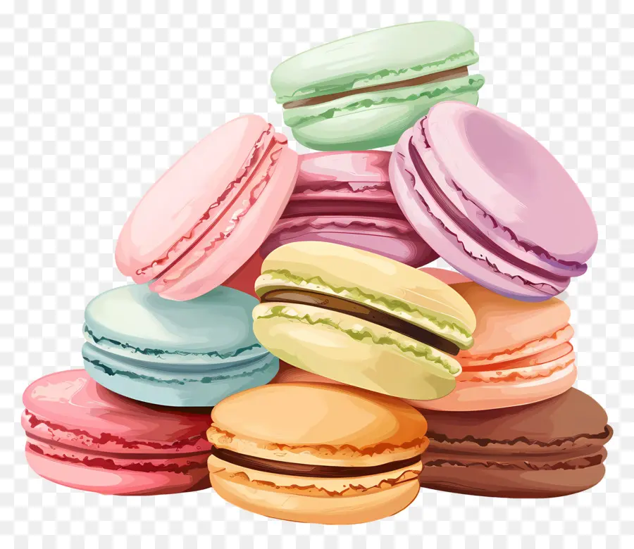 Macarons，Renkli PNG