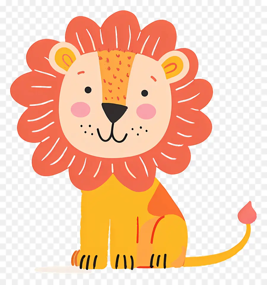 Doodle Lion，Karikatür Aslan PNG