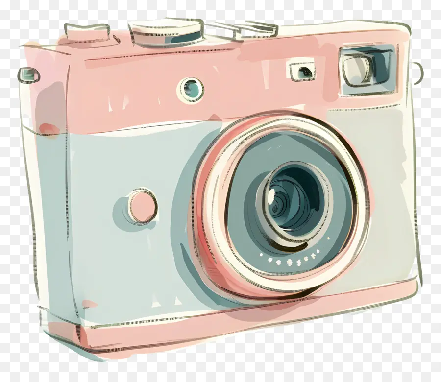 Doodle Kamera，Vintage Fotoğraf Makinesi PNG