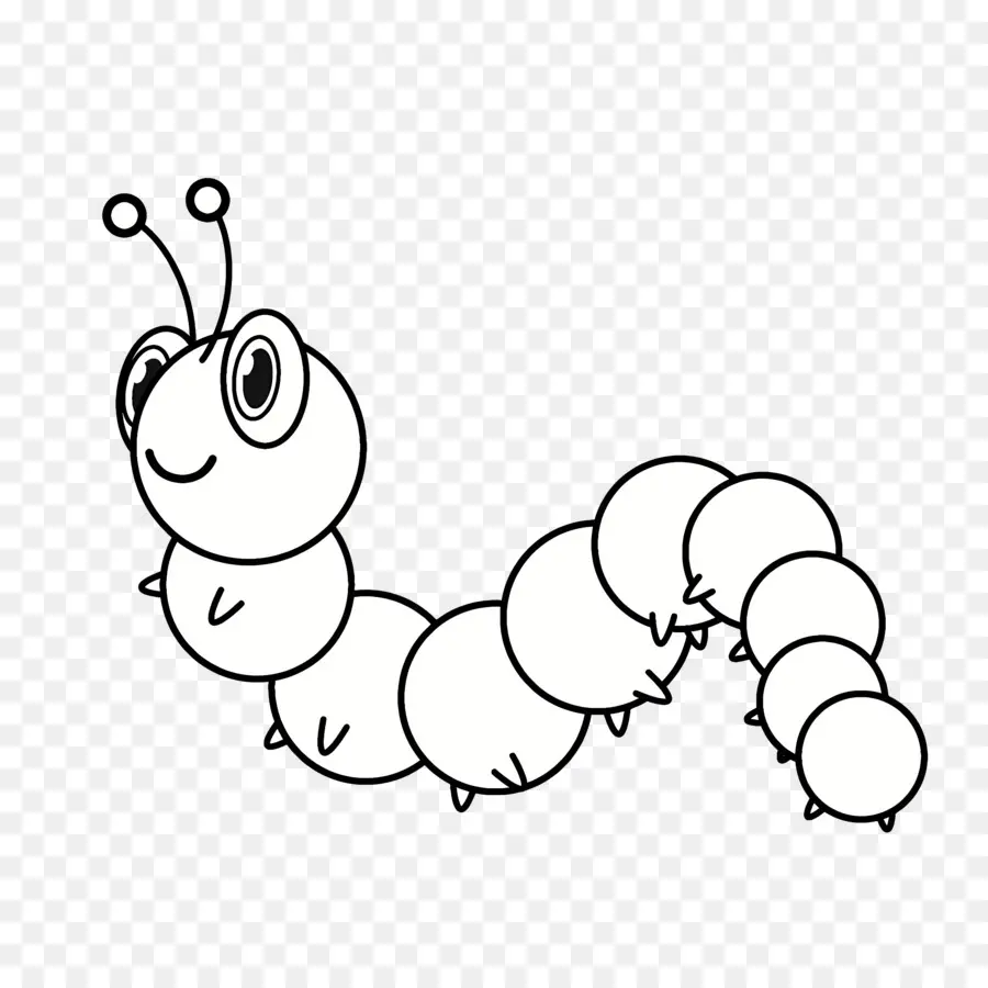 Karikatür Caterpillar，Siyah Ve Beyaz PNG