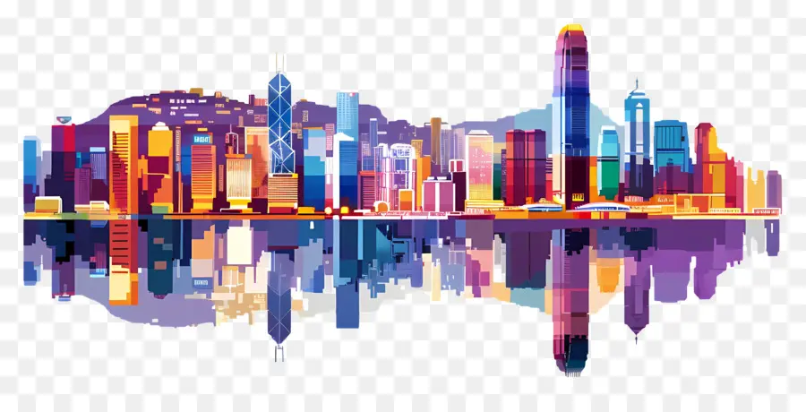 Hong Kong Silueti，Modern Skyline PNG